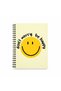 Don'T Worry Metal Spiral Oval Corner Notebook Ivory A5 Unlined 100 Sheets