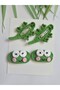 Cute Children's Hair Accessory with Frog and Lizard Figures, Pinterest Niche Series Hairpin, Handmade Crochet, Handcrafted, 4-Piece Snap Clip, Girls' Knitted Hair Accessory - 4