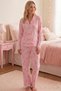 Marchè Bien Pink Heart Patterned Long Sleeve Pajama Set 4602 -Black - 3