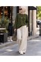 Women's Soft Textured Front Stitching Detailed Crew Neck Loose Long Sleeve Knitwear Sweater