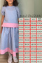 Girl's Cotton Gingham Midi Skirt Short Sleeve Blouse Set - 6