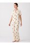 Regular V-Neck Casual Blue Pajama Set - 2