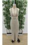 Women's low-cut deep slit knit pareo - 4