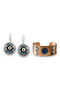Uğur Gözü New Door Handmade Copper Evil Eye Patterned Earrings and Bracelet Set - Boxed Home & New Business Gift