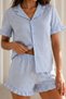 Women's Plain Cotton Homewear Pink Pajama Set - 6