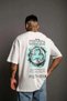 Men's Short Sleeve Summer T-Shirt Crew Neck Printed Oversize T-Shirt - White - 3