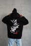 Marchè Bien Men's 3 Thread Cotton Hooded Printed Oversize Sweatshirt Hoodie with Pockets - Black
