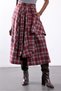 Burgundy Plaid Pattern Trouser Skirt 0045 - 6