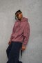 Marchè Bien Men's 3 Thread Cotton Hooded Printed Sweatshirt with Pockets - Dusty Rose - 5