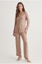 Women's Front Buttoned V-Neck Long Sleeve Nightgown and Loungewear Set Relaxed Fit