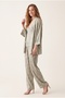 Women's Elegant V-Neck 3-Piece Nightgown and Dressing Gown Set - 2