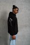 Men's 3 Thread Cotton Hooded Printed Oversize Sweatshirt Hoodie with Pockets - Black - 3