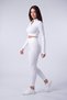 Seamless High Waist Tummy Control Leggings and Zipper Crop Top Women's Fitness Set - 3