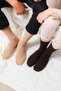 Egyptian Men's Alpaca Wool Ribbed Winter Double Sock Socks Beige-Brown - 7