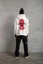 Marchè Bien Men's 3 Thread Cotton Hooded Printed Oversize Sweatshirt Hoodie with Pockets - White - 5