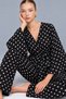 Marchè Bien Women's Double-Breasted Belted Yellow Two-Piece Pajama Set 4804 - 5