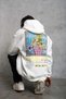 Men's 3 Thread Cotton Hooded Printed Oversize Sweatshirt Hoodie with Pockets - White - 4