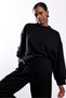 Black Crew Neck Sweatpants Set 10179 - 3