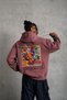 Marchè Bien Men's 3 Thread Cotton Hooded Printed Sweatshirt with Pockets - Dusty Rose - 6