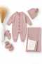 Baby Girl Newborn Knitted Knitwear Baby Set 0-3 Months 5 Pieces Cotton Hospital Release Gift Winter - 4