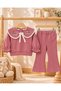 Baby Girl Flower Embroidered Set of 2 - 4