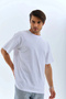 Marchè Bien Men's Plain Summer Short Sleeve T-Shirt Crew Neck Oversize T-Shirt - White - 4