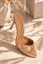 Green Nude Patent Leather Heeled Slippers - 3