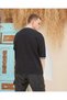 Men's Crew Neck T-Shirt Embroidered Short Sleeve Oversize T-Shirtblack - 4