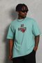 Men's Printed T-Shirt Short Sleeve Crew Neck Oversize T-Shirt - Mint Green - 4