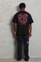 Men's Printed T-Shirt Short Sleeve Crew Neck Oversize T-Shirt - Black - 2
