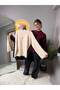 Women's Gold Button Detailed Soft Sweater Turtleneck Oversize Standard Size - Gülce - 2
