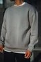 Marchè Bien Men's Crew Neck 3 Yarn Cotton Basic Sweatshirt - Dyed Gray