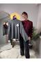 Women's Gold Button Detailed Soft Sweater Turtleneck Oversize Standard Size - Gülce - 2