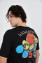 Men's Printed T-Shirt Short Sleeve Crew Neck Regular Fit Comfortable Fit Casual T-Shirt - Black - 6