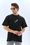 Men's Short Sleeve Summer T-Shirt Crew Neck Printed Oversize T-Shirt - Black - 5