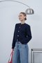 Women's Navy Blue Gemstone Button Detailed Cardigan - 3
