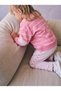 Girl's Pink Striped Heart Top and Bottom Set - 3