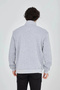 Marchè Bien Men's Half Zipper Printed 3 Thread Cotton Sweatshirt - Gray - 2
