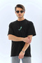 Men's Short Sleeve Summer T-Shirt Crew Neck Printed Oversize T-Shirt - Black - 2