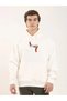 Marchè Bien Men's 3 Thread Cotton Hooded Printed Oversize Sweatshirt Hoodie with Pockets - White