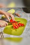 Flexible Cutting Mat 23X34 cm Bendable Thin Cutting Board with Hanger Anti-Overflow Black - 2