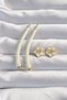 Brass Cream Color Botega Earrings - 3