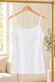 Women's Thin Strap U-Neck Ribbed Cotton Lycra Undershirt White - 5