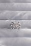 Brass Adjustable Silver Color Zircon Stone 2-Piece Appearance Bow Ring