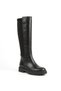 Beety 26Bk.9718 Genuine Leather Black Zippered Stretch Long Women's Boots - 2