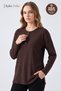 Women's Winter Twisted Patterned 4-Button Knitwear Look Mother's Combed Cotton Blouse - 2