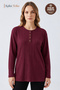 Women's Winter Twisted Patterned 4-Button Knitwear Look Mother's Combed Cotton Blouse