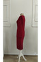 Women's Long Sleeve Double Breasted Collared Buttoned Back Slit Midi Imported Crepe Dress - 6