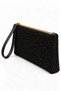 Women's Brown Plush Wristlet Bag with Zipper, Soft Textured Portfolio & Clutch Bag - 5