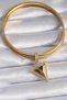Brass Gold Color Zircon Stone 3D Triangle Model Ajda Charm - 2